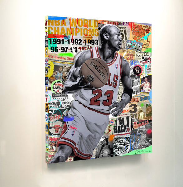 king of pop art nelson de la nuez air jordan mixed media canvas michael jordan basketball sports chicago bulls nba
