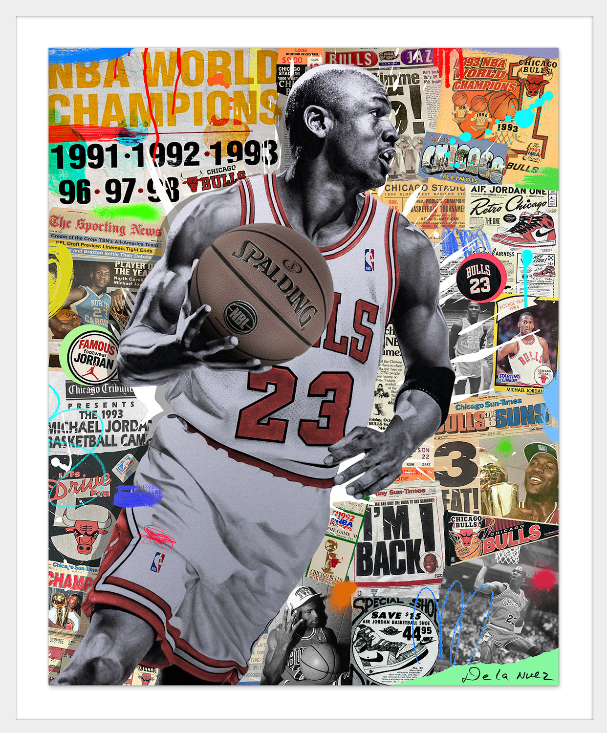 Air Jordan - Mixed Media - FRAMED, Signed