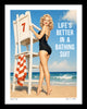 King of Pop Art Nelson De La Nuez - Beach Life bathing suit pinup ocean beach life