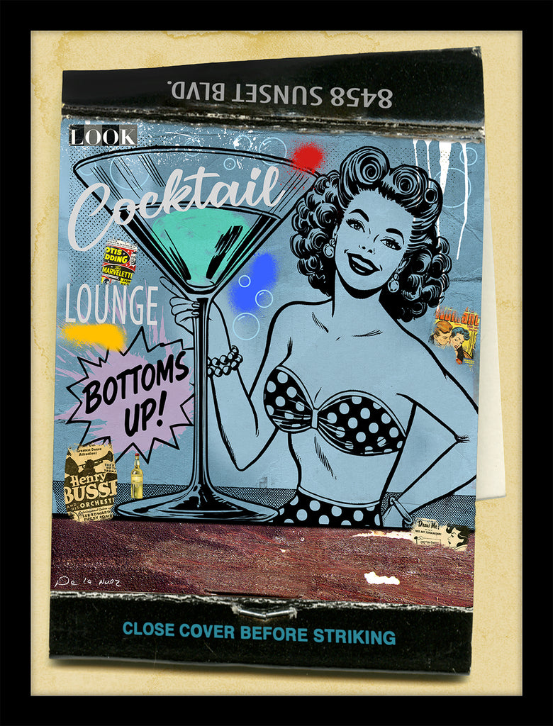 nelson de la nuez pop art contemporary art king of pop art bottoms up cocktail martini pinup bar