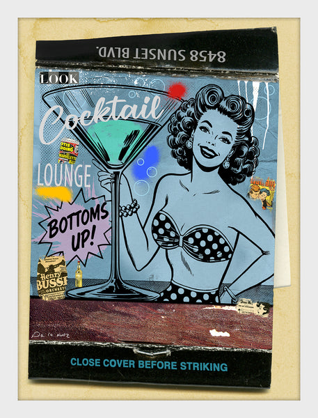 nelson de la nuez pop art contemporary art king of pop art bottoms up cocktail martini pinup bar