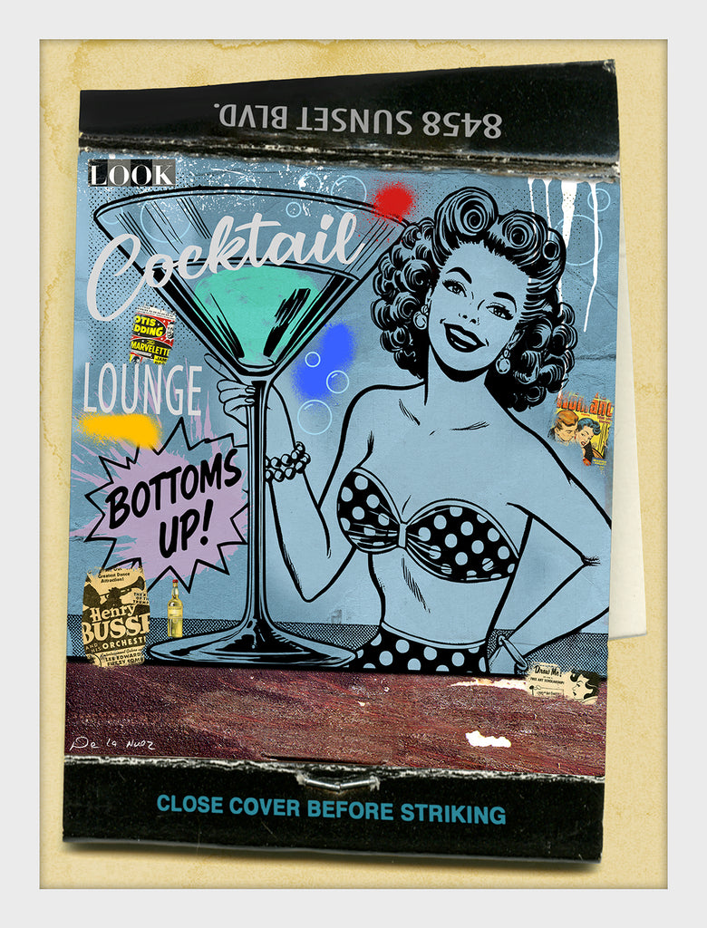 nelson de la nuez pop art contemporary art king of pop art bottoms up cocktail martini pinup bar