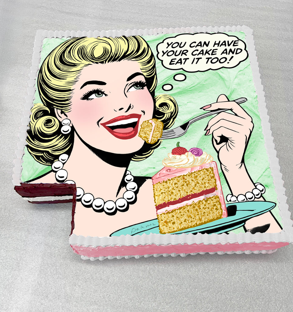 cake sculpture dessert nelson de la nuez pop art eating cake love at first bite