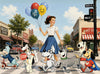 canine crossing dogs cartoon dog animals humor nelson de la nuez
