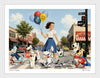 canine crossing dogs cartoon dog animals humor nelson de la nuez