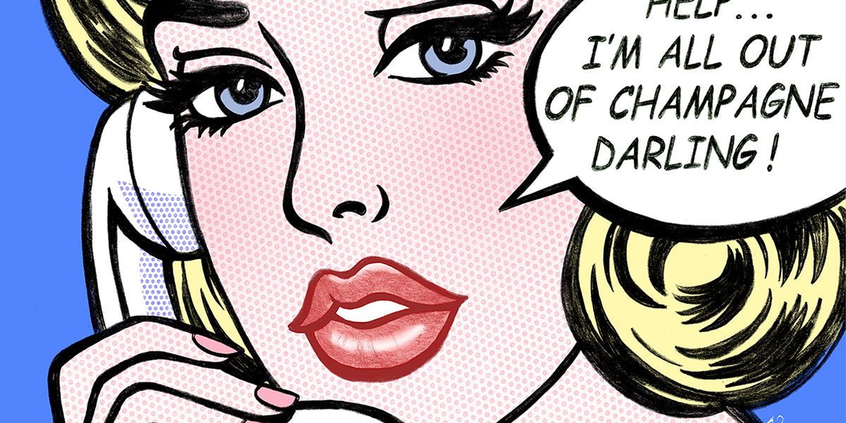 Champagne Problems Print | Nelson De La Nuez The King of Pop Art 