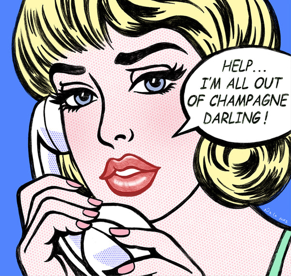 king of pop art nelson de la nuez champagne problems framed mixed media material girl