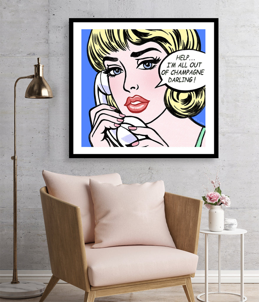 king of pop art nelson de la nuez champagne problems framed mixed media material girl