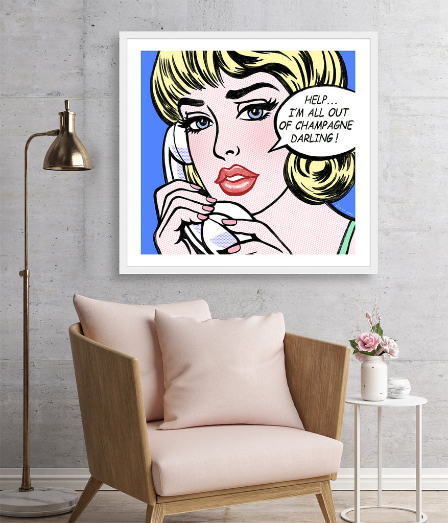 king of pop art nelson de la nuez champagne problems framed mixed media material girl