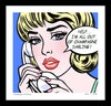 king of pop art nelson de la nuez champagne problems framed mixed media material girl