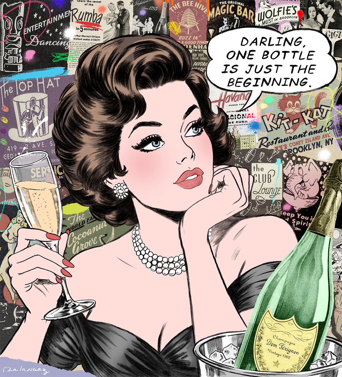 Champagne State of Mind Print | Nelson De La Nuez The King of Pop