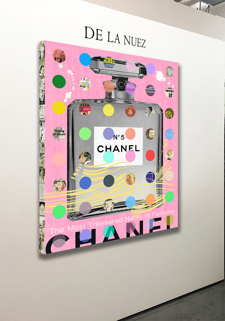 king of pop art, nelson de la nuez,chanel, luxury, art, Chanel #5, pink resin