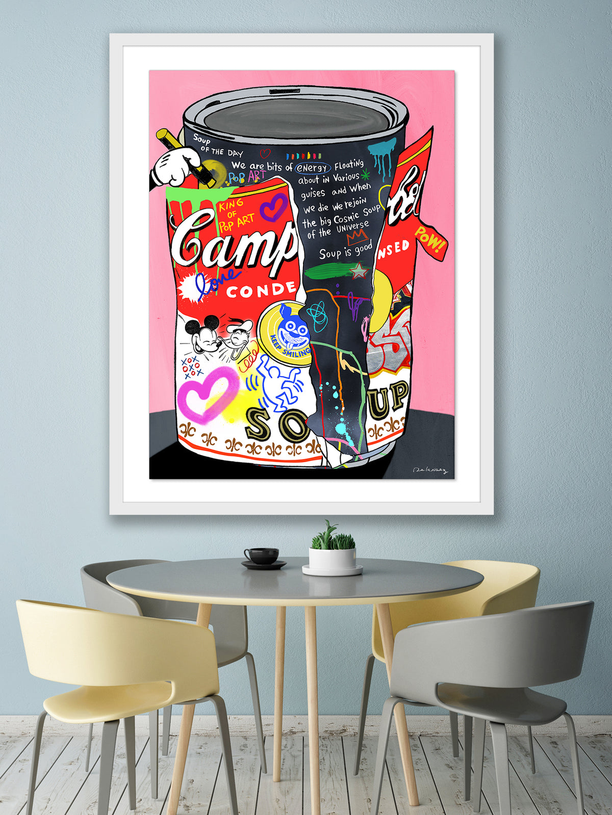 値下げ中！大人気⭐︎Urban Soup by Oliver G. ポップアート Cosmic Soup Mixed Media - FRAMED, Signed | Nelson De La Nuez The