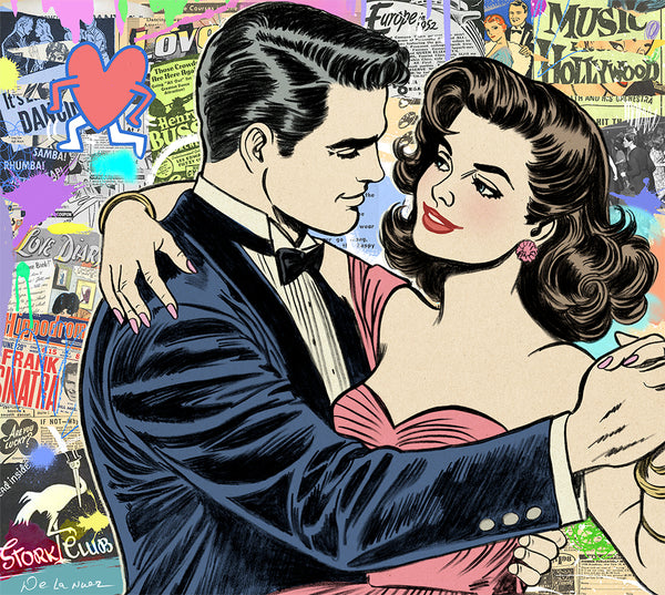 King of Pop Art Nelson De La Nuez Dance the Night Away Print Love Couple Romance Dancing