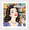 king of pop art nelson de la nuez dirty girl print martini cocktail olives vodka material girl