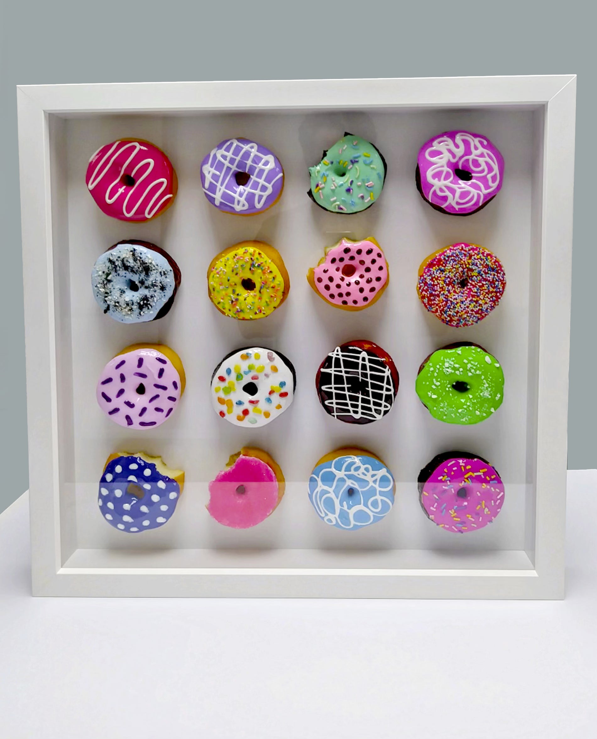 De La Nuez Pop Donuts Framed One of a Kind Sculpture