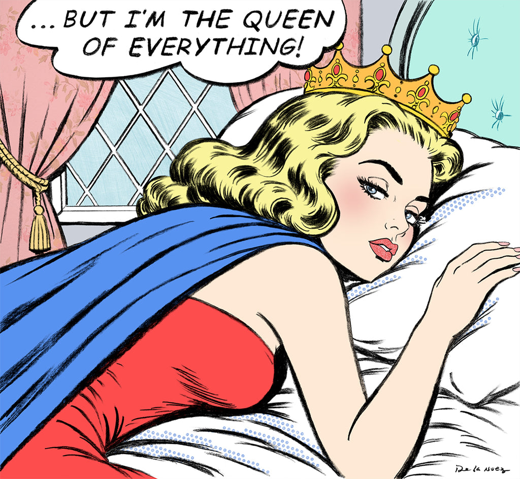 king of pop art nelson de la nuez drama queen print material girl princess crown entitled