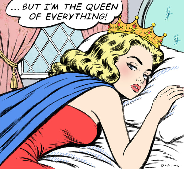 king of pop art nelson de la nuez drama queen print material girl princess crown entitled