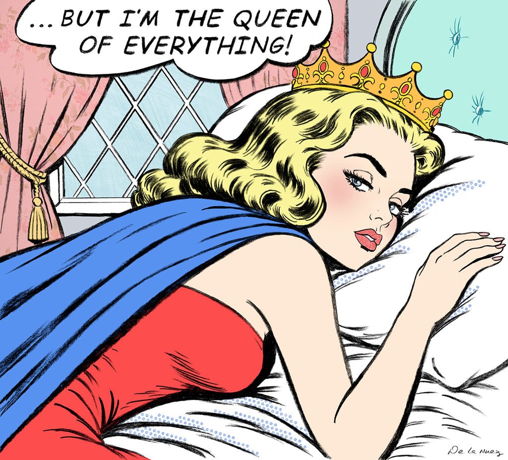 king of pop art nelson de la nuez drama queen print material girl princess crown entitled