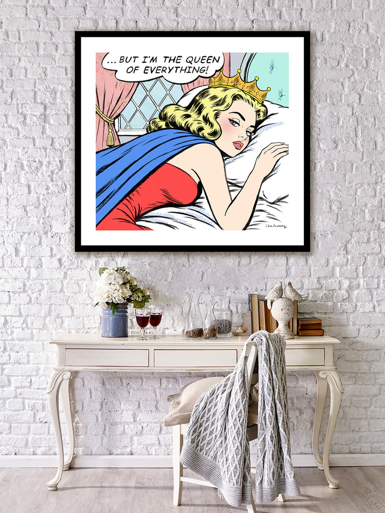 king of pop art nelson de la nuez drama queen print material girl princess crown interior design wall