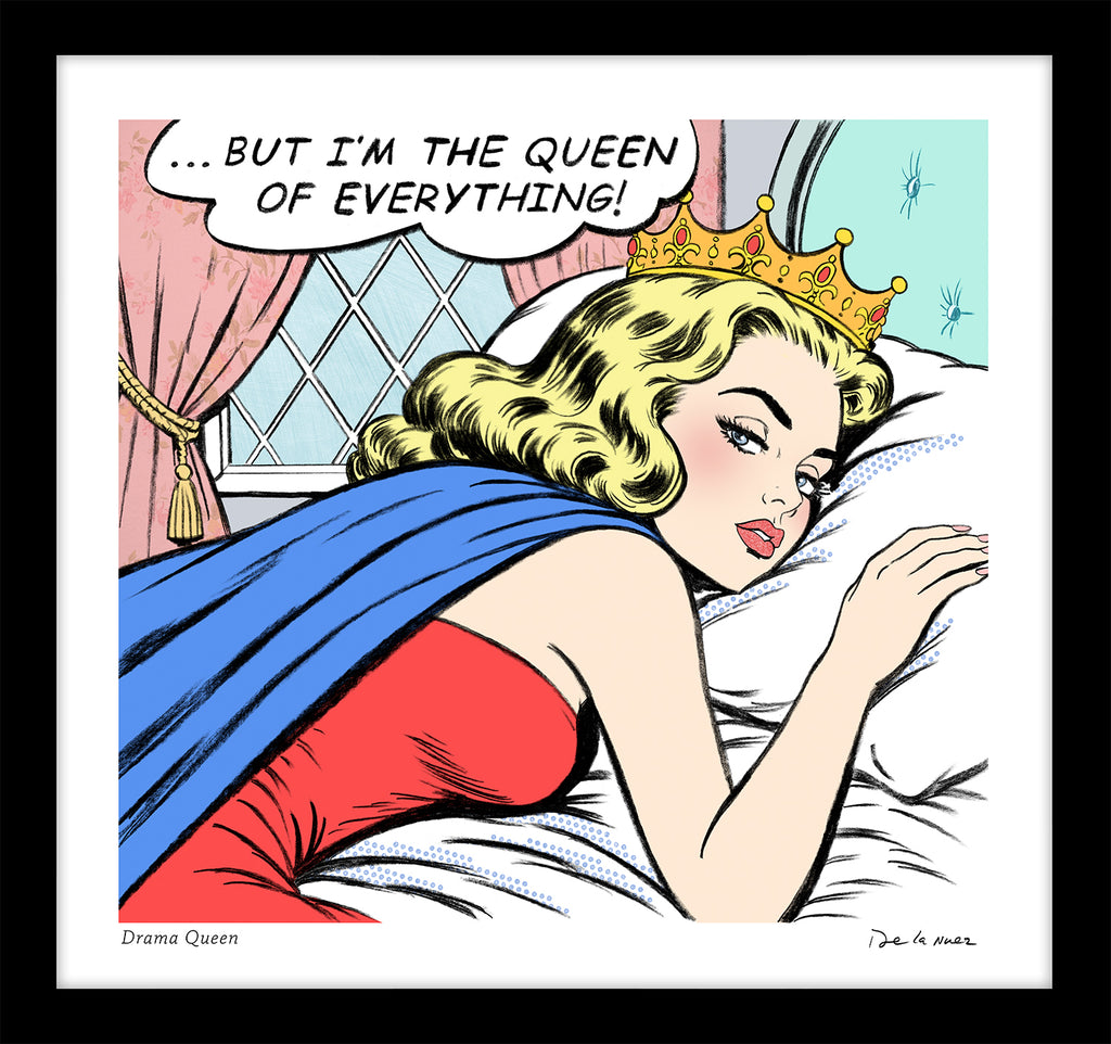 king of pop art nelson de la nuez drama queen print material girl princess crown