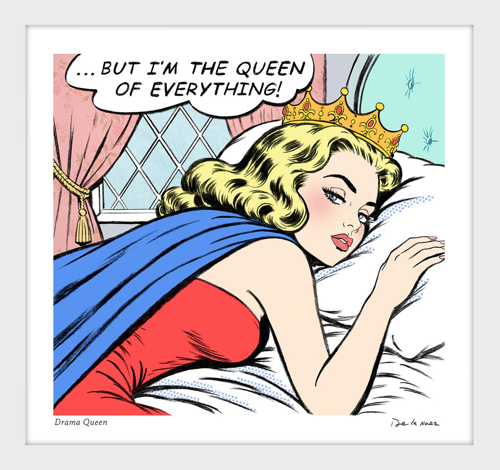 king of pop art nelson de la nuez drama queen print material girl princess crown