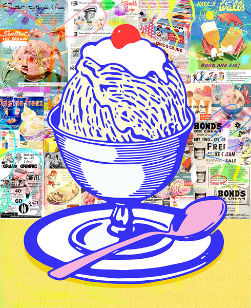 King of Pop Art Nelson De La Nuez - ice cream kitchen art framed art dessert eat dessert first 