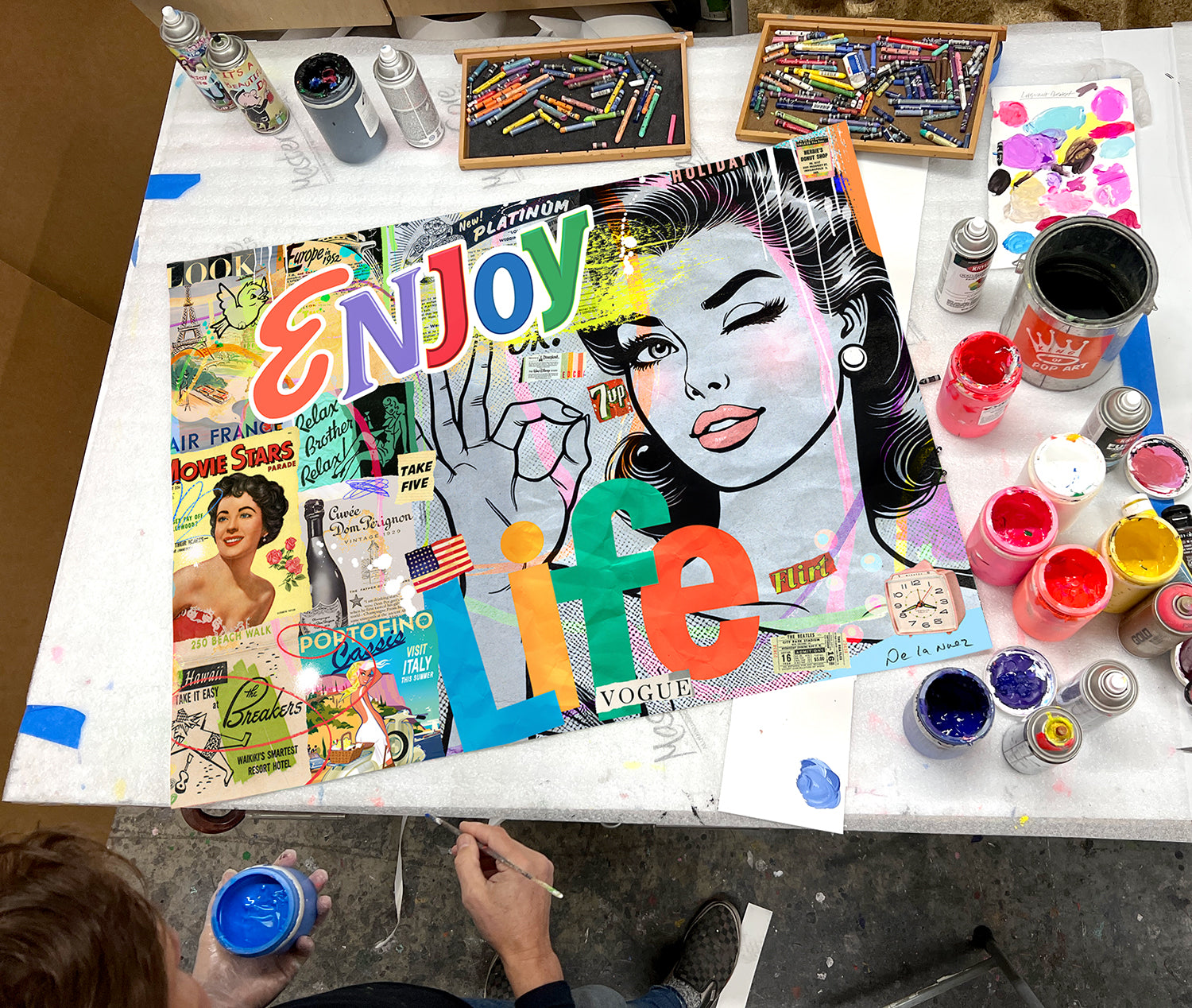 Enjoy Life-  Mixed Media - FRAMED, Signed