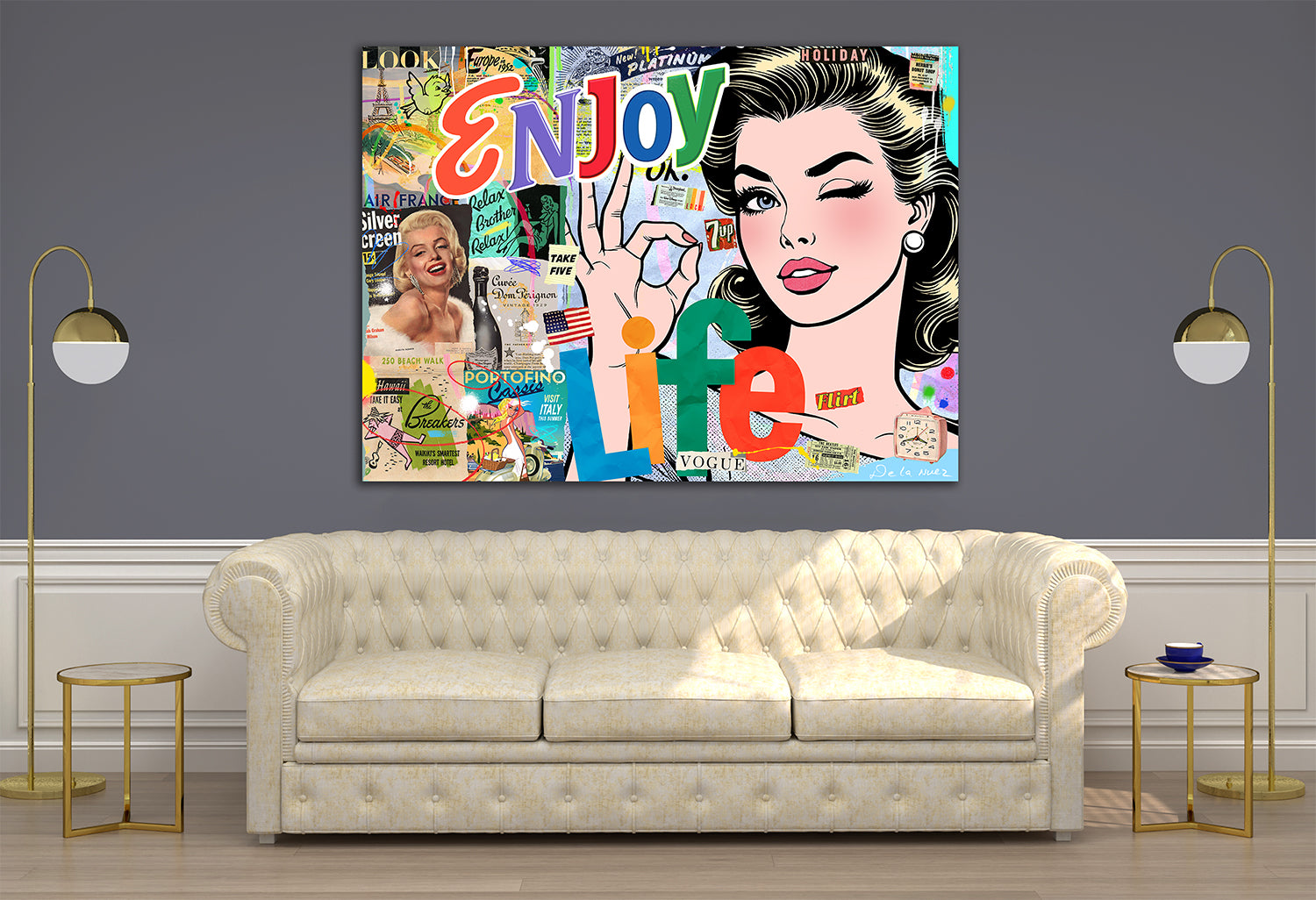enjoy life marilyn monroe travel europe paris nelson de la nuez king of pop art painting