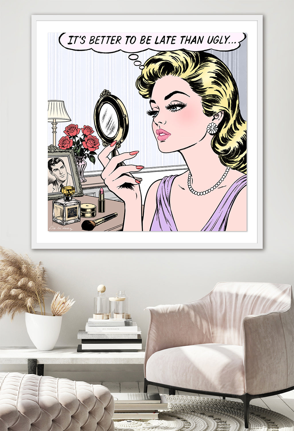 Fashionably Late- Mixed Media - FRAMED, Signed