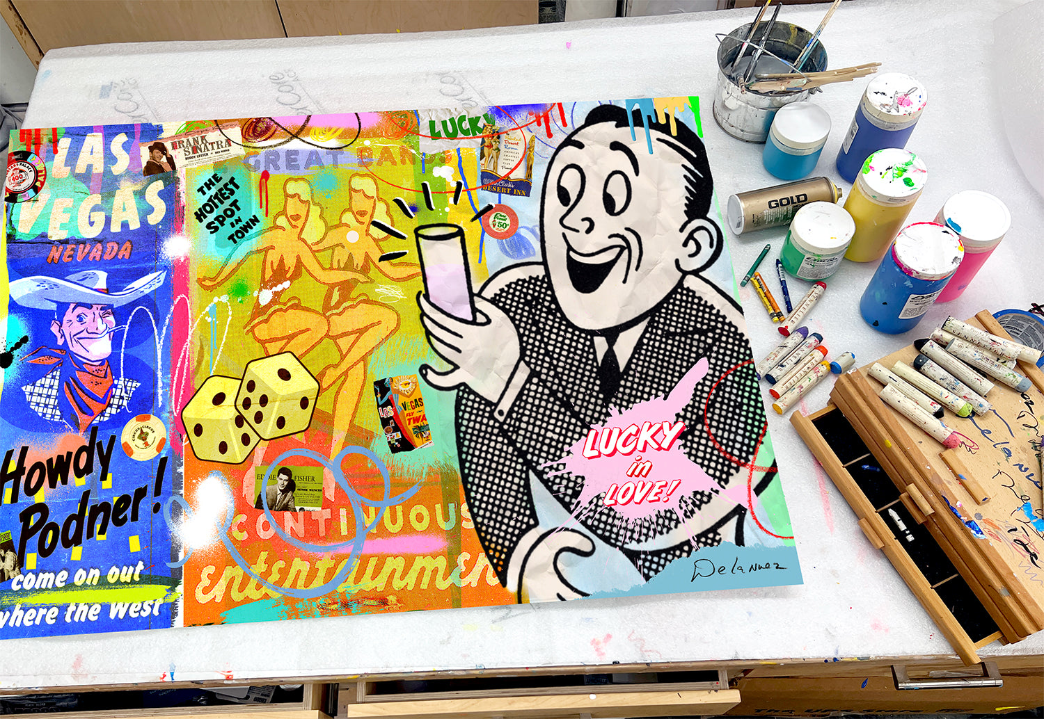 nelson de la nuez pop art contemporary art king of pop art enjoy life vintage cocktails las vegas travel gambling luck bar art studio pop artist