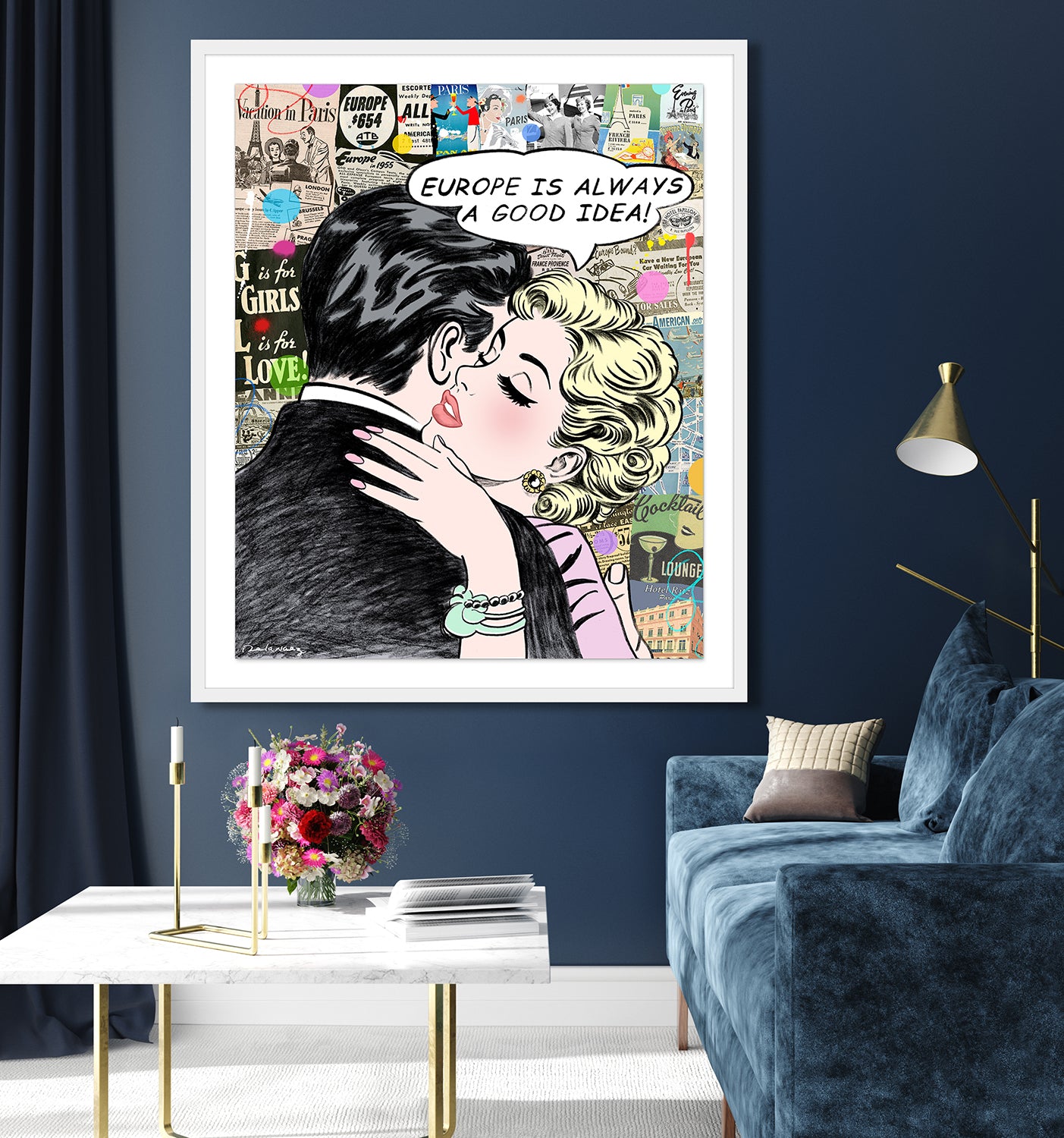 king of pop art nelson de la nuez the glamorous life print love romance couple paris france europe travel vacation material girl glamour 