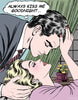 king of pop art nelson de la nuez goodnight my love always kiss me goodnight love couple kiss romance