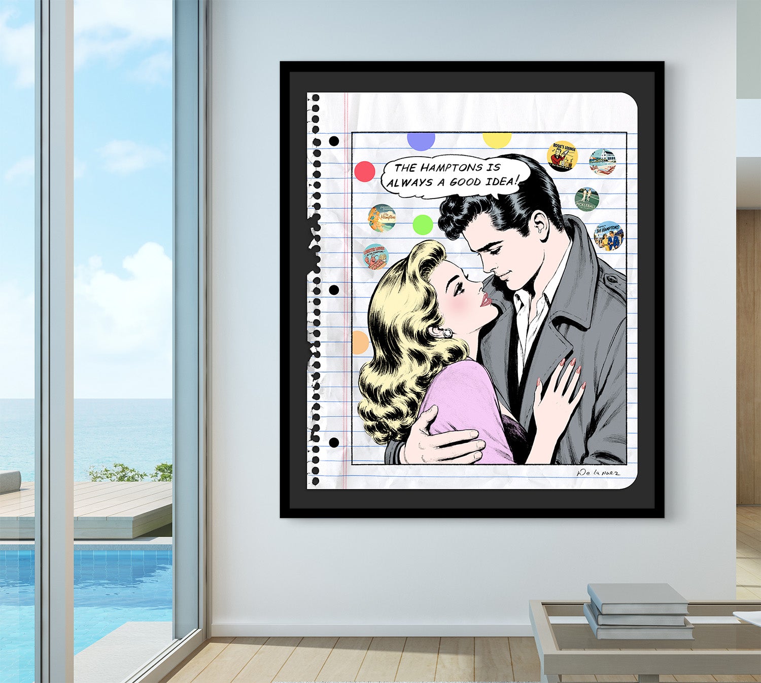 king of pop art nelson de la nuez mixed media hamptons love romance couple good idea travel beach new york