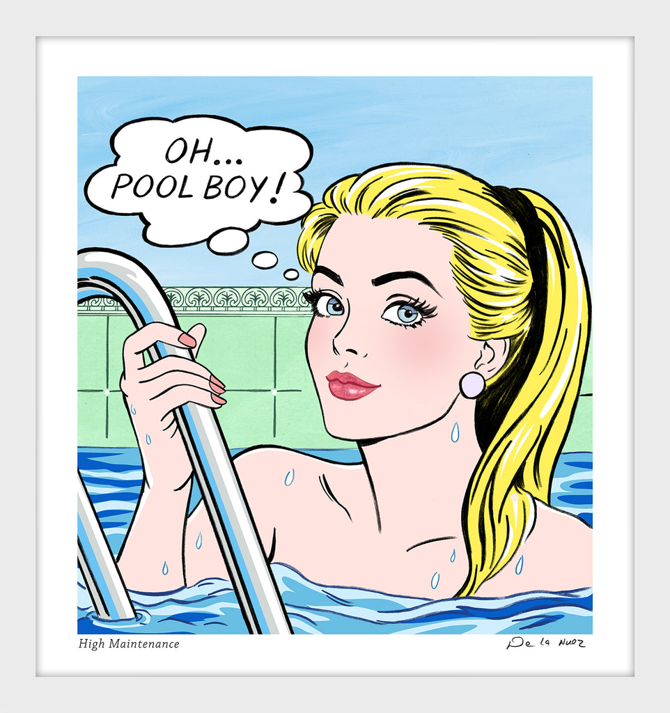 king of pop art nelson de la nuez high maintenance print oh pool boy miami hamptons beach house material girl