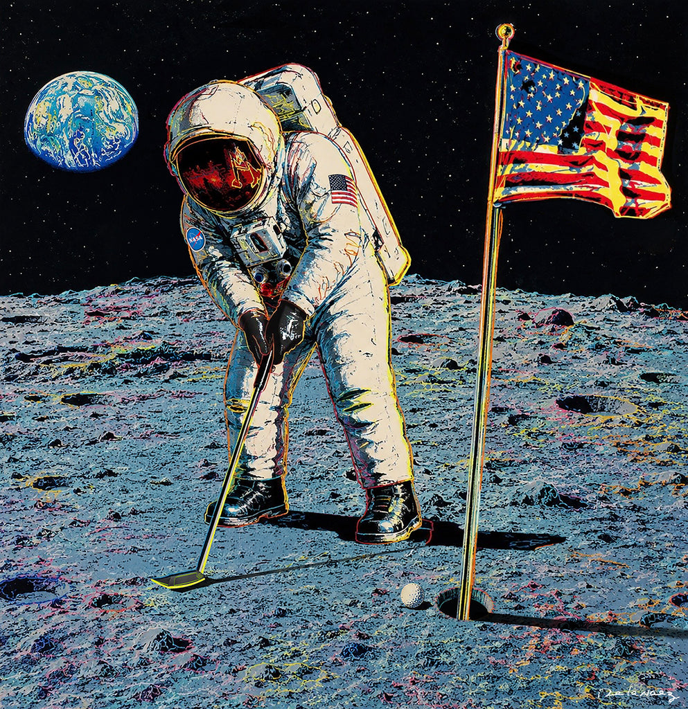 houston golfing golfer moon america usa sports humor birdie