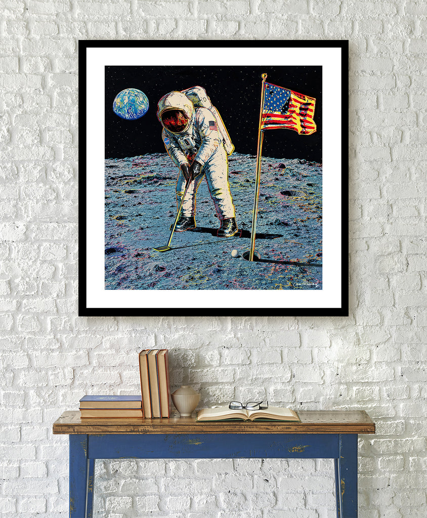 houston golfing golfer moon america usa sports humor birdie
