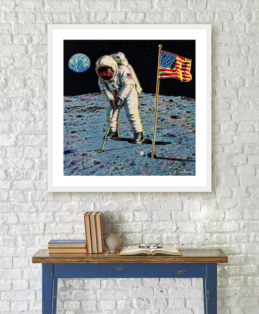 houston golfing golfer moon america usa sports humor birdie