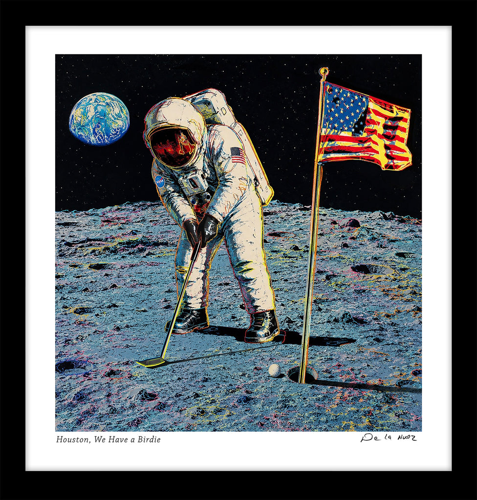 houston golfing golfer moon america usa sports humor birdie