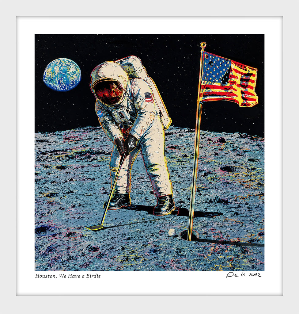 houston golfing golfer moon america usa sports humor birdie