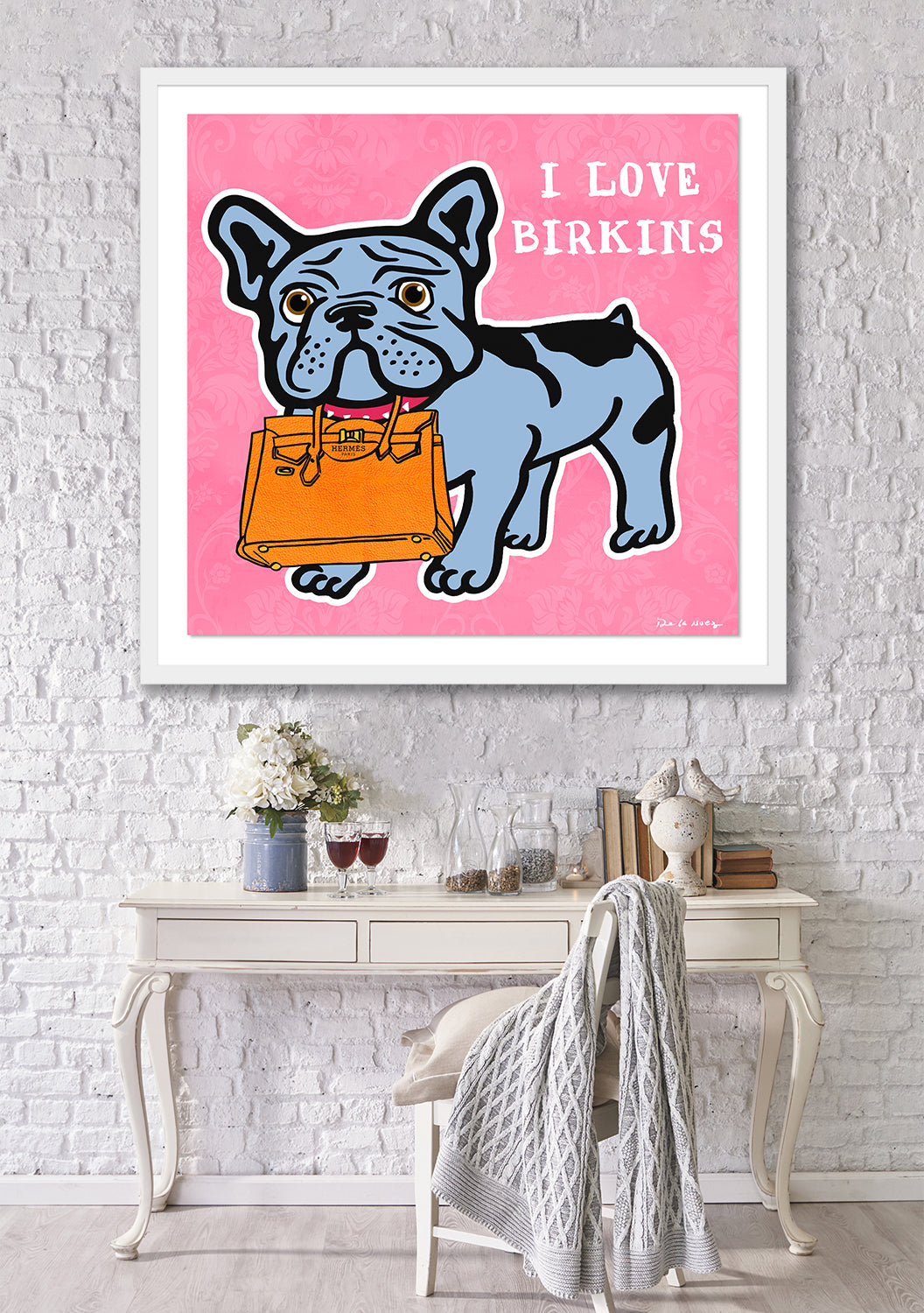 I Love Birkins Mixed Media - FRAMED, Signed | Nelson De La Nuez The ...