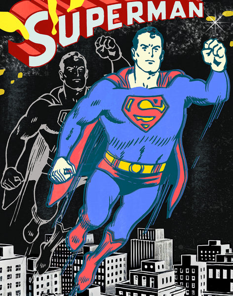 nelson de la nuez pop art superman superhero art framed print contemporary art king of pop art 