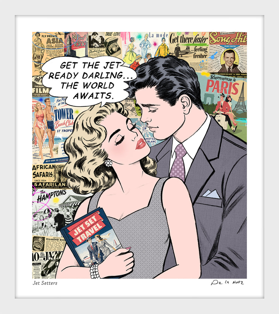 jetsetter jet setter luxury travel jet first class jet set hamptons paris romance nelson de la nuez pop art