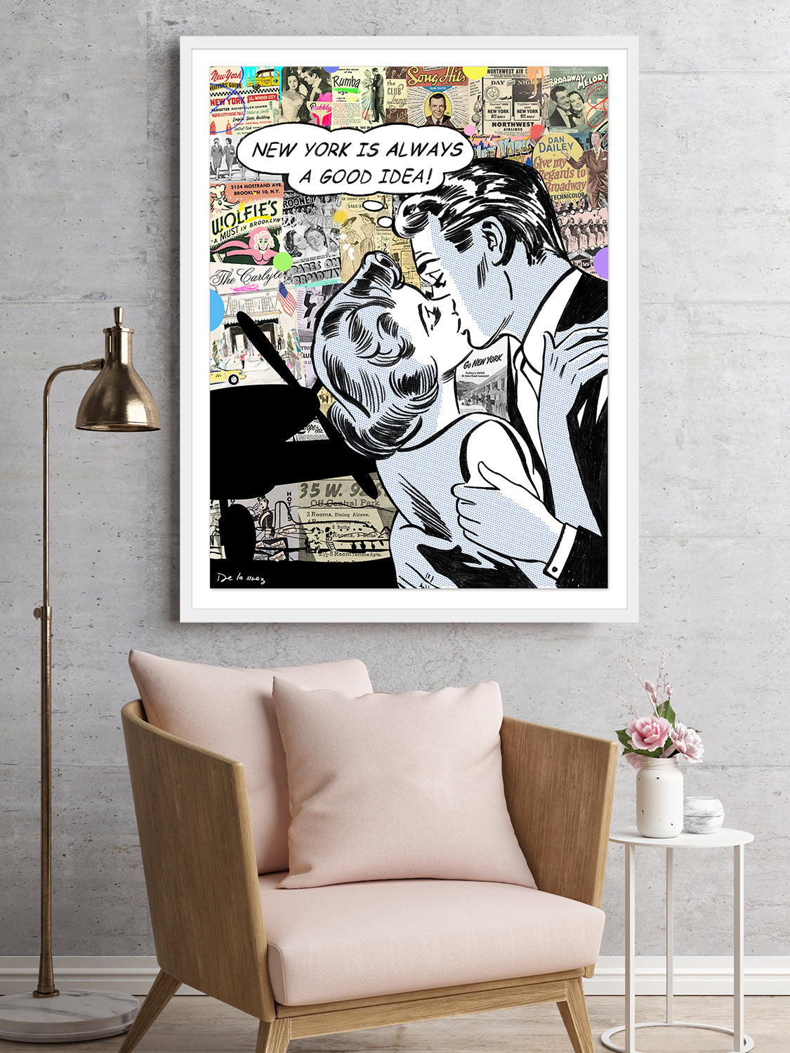 Let's Fly Away (New York) Mixed Media - FRAMED, Signed
