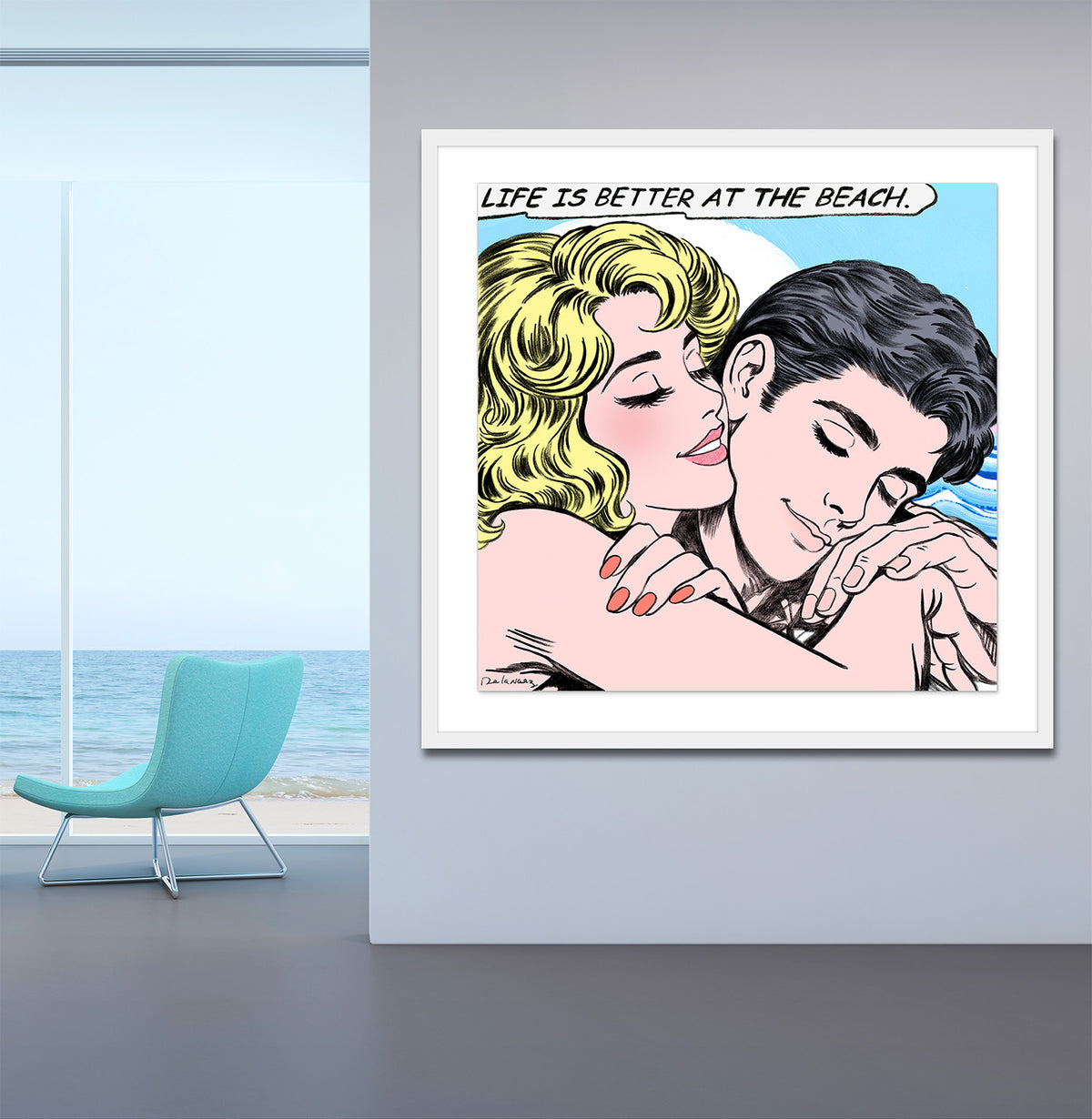 Life is Better at the Beach Mixed Media Sketch - FRAMED, Signed