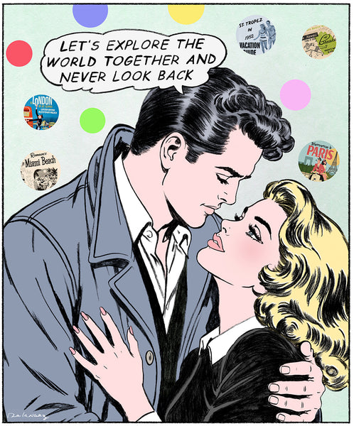 king of pop art nelson de la nuez lifetime of adventures love couple romance travel vacation material girl