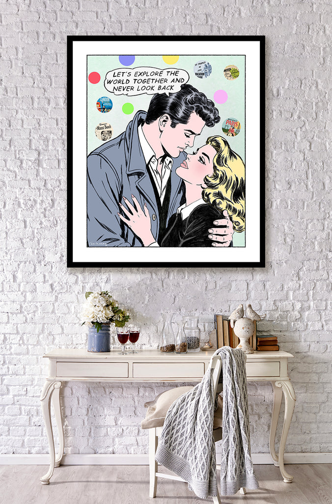 king of pop art nelson de la nuez lifetime of adventures love couple romance travel vacation interior design wall