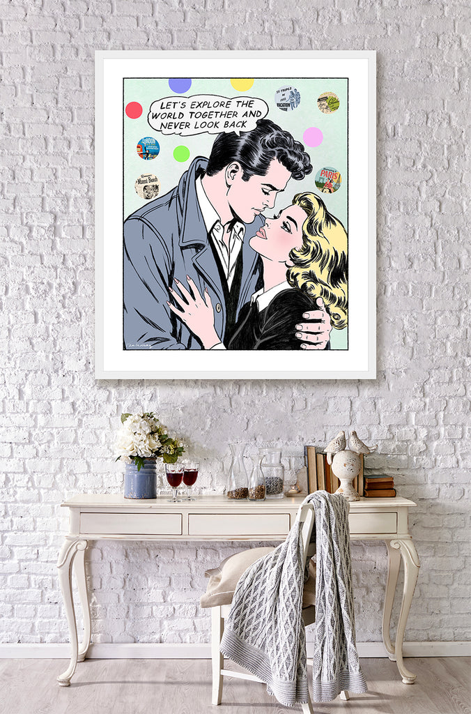 king of pop art nelson de la nuez lifetime of adventures love couple romance travel vacation interior design wall
