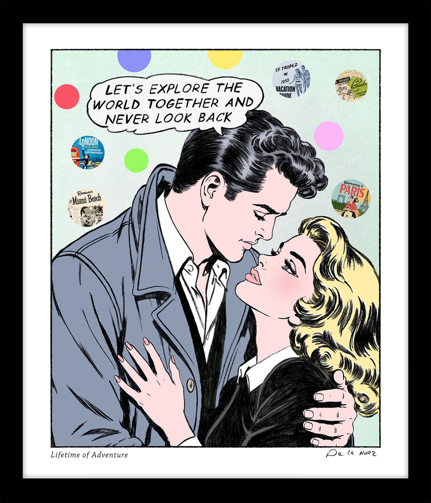 king of pop art nelson de la nuez lifetime of adventures love couple romance travel vacation material girl