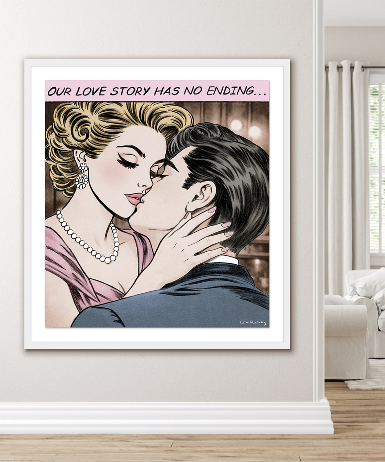 king of pop art nelson de la nuez love story couple romance kiss